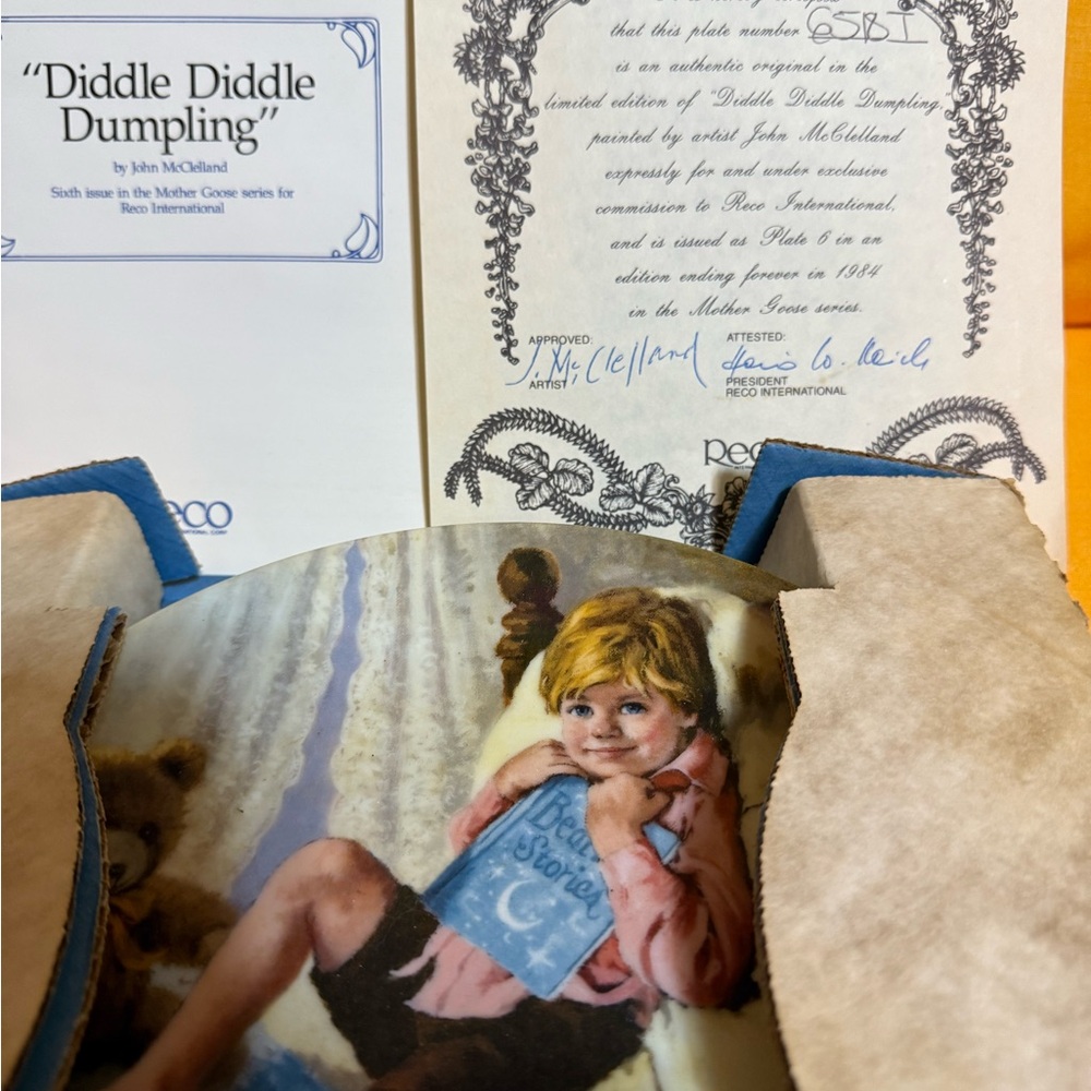 Reco 'Diddle Diddle Dumpling' Collector's Plate